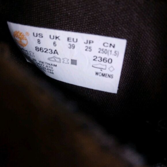 Timberland Earthkeepers Lace Up Boots Brown Leather High Heel Women's Size 8 - Picture 13 of 15